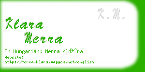 klara merra business card